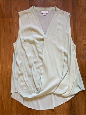 Liz Claiborne Pale Mint Draped V-Neck Sleeveless Top